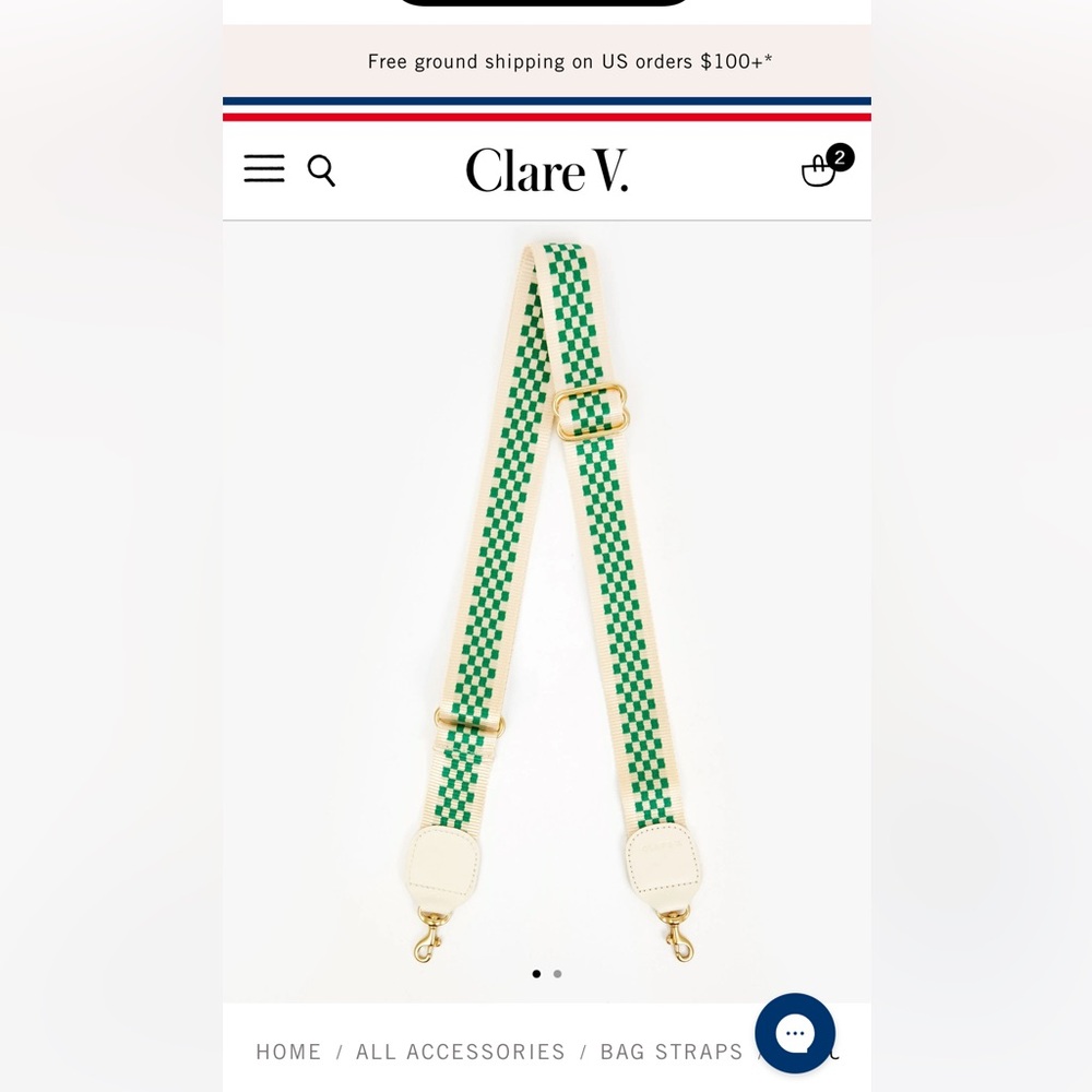 Clare V Adjustable Crossbody Strap - tan & cream checker